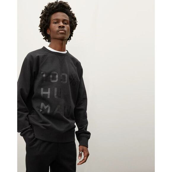 Everlane Black 100% Human Sweatshirt NWOT - Picture 3 of 6